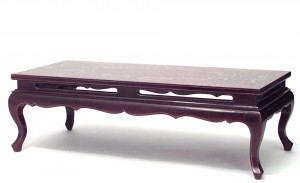 Asian chinese maroon coffee table
