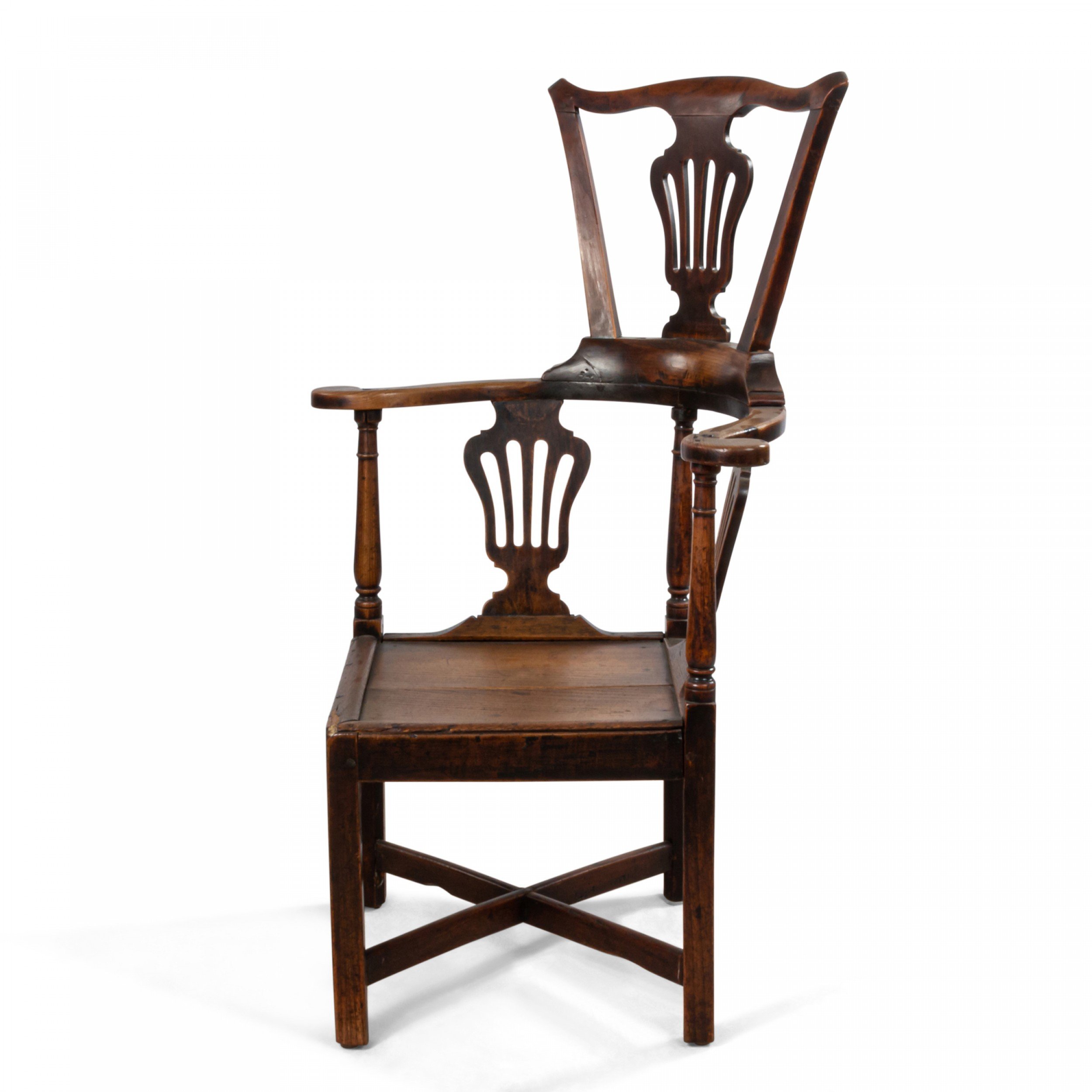 English country yew wood arm chair