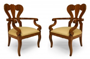 Austrian biedermeier cherrywood arm chairs