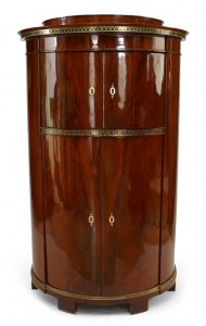 Russian neoclassic mahogany demilune cabinet