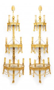 French victorian style bronze dore wall sconces