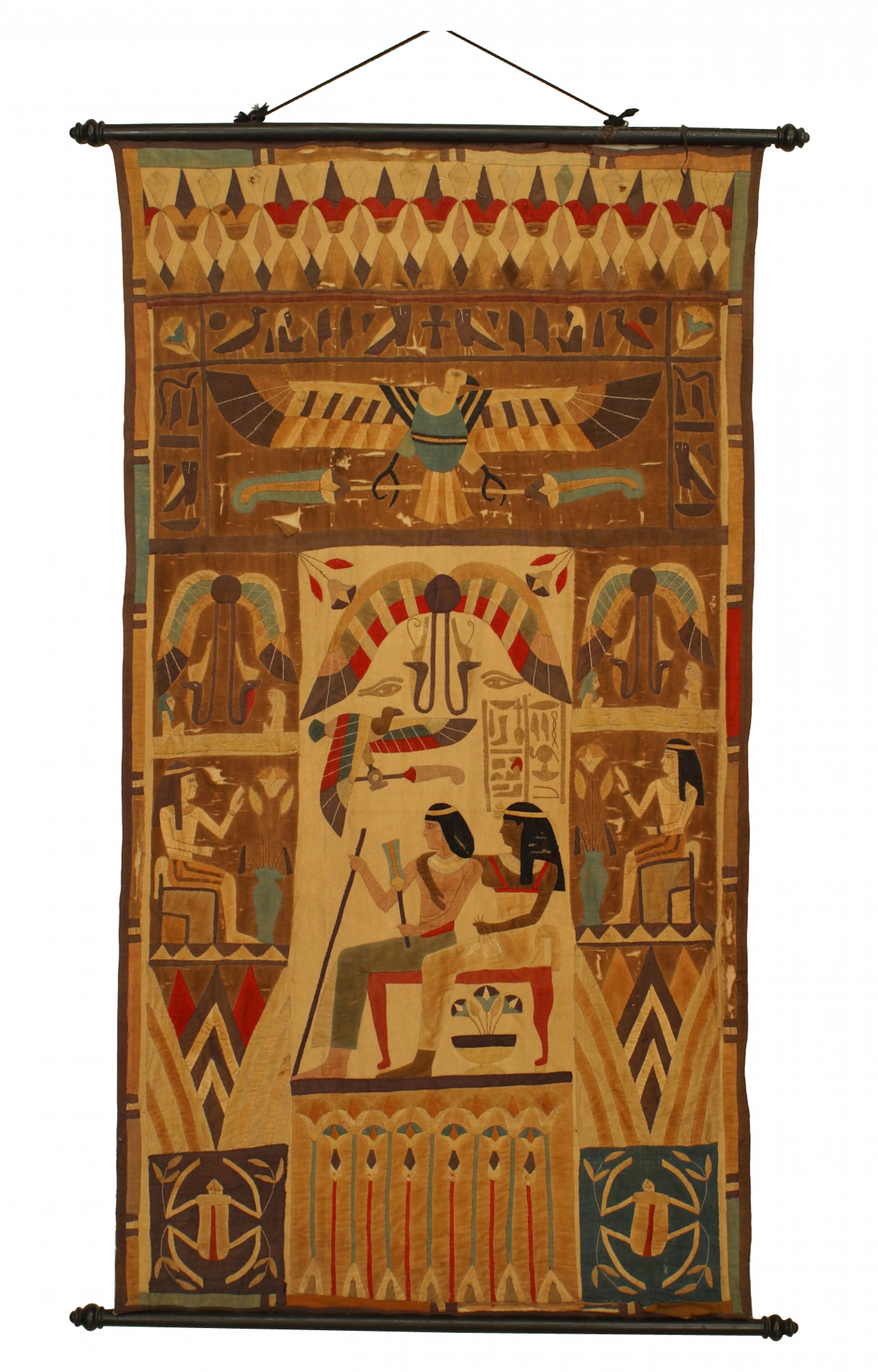 Middle eastern egyptian embroidered wall hanging