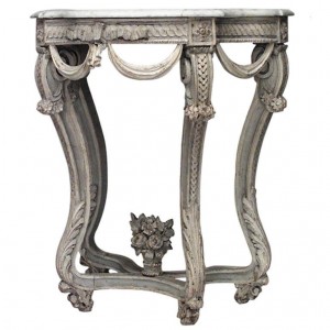 French regence painted serpentine console table