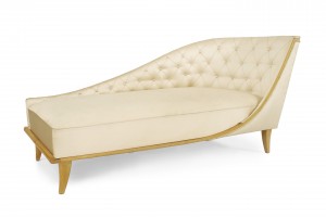 French sycamore champagne satin chaise
