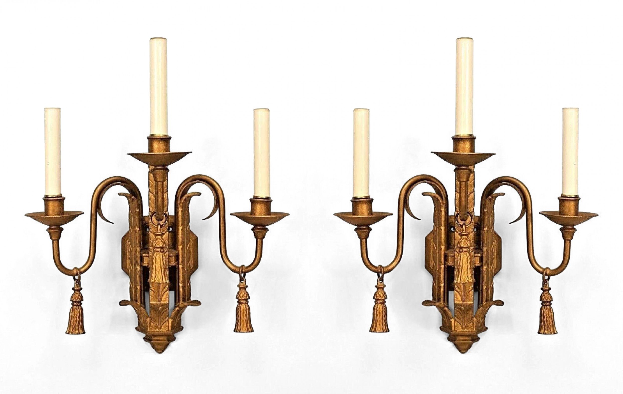 English georgian style gold iron wall sconces 1