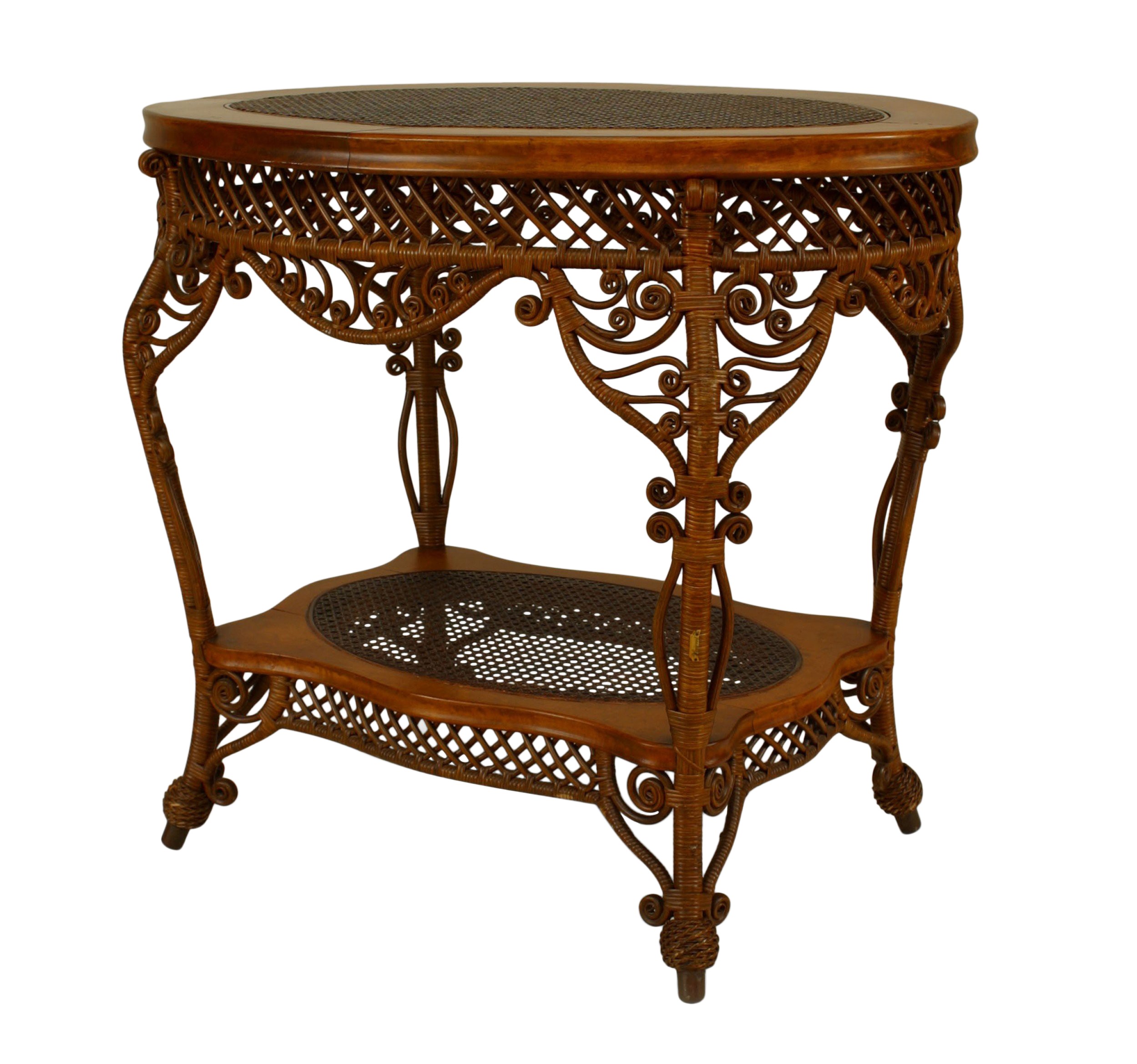 American victorian wicker center table