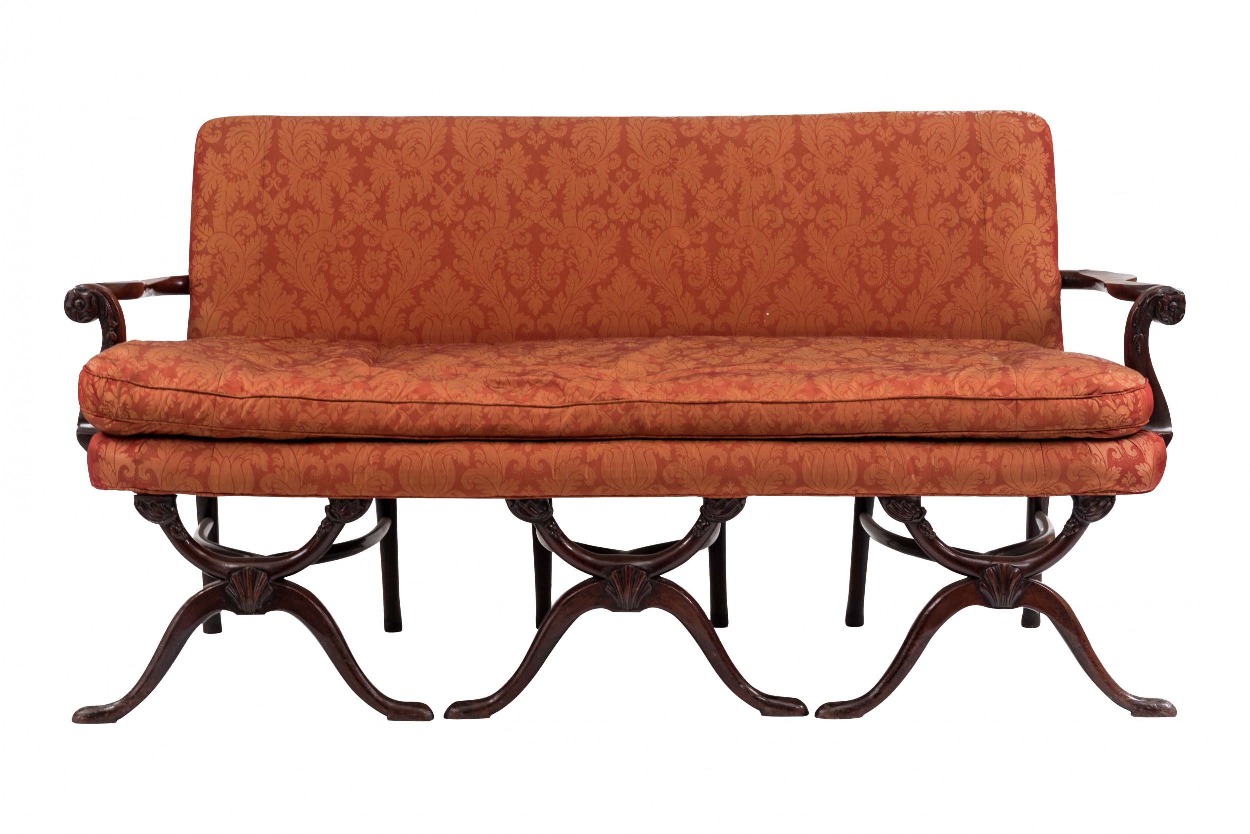 English georgian wishbone pink settee