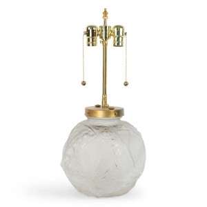 French art deco glass muller table lamp