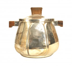 French art deco silver plate sugar bowl