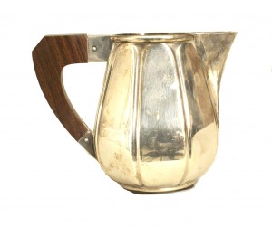 French art deco silver plate cream pitcher