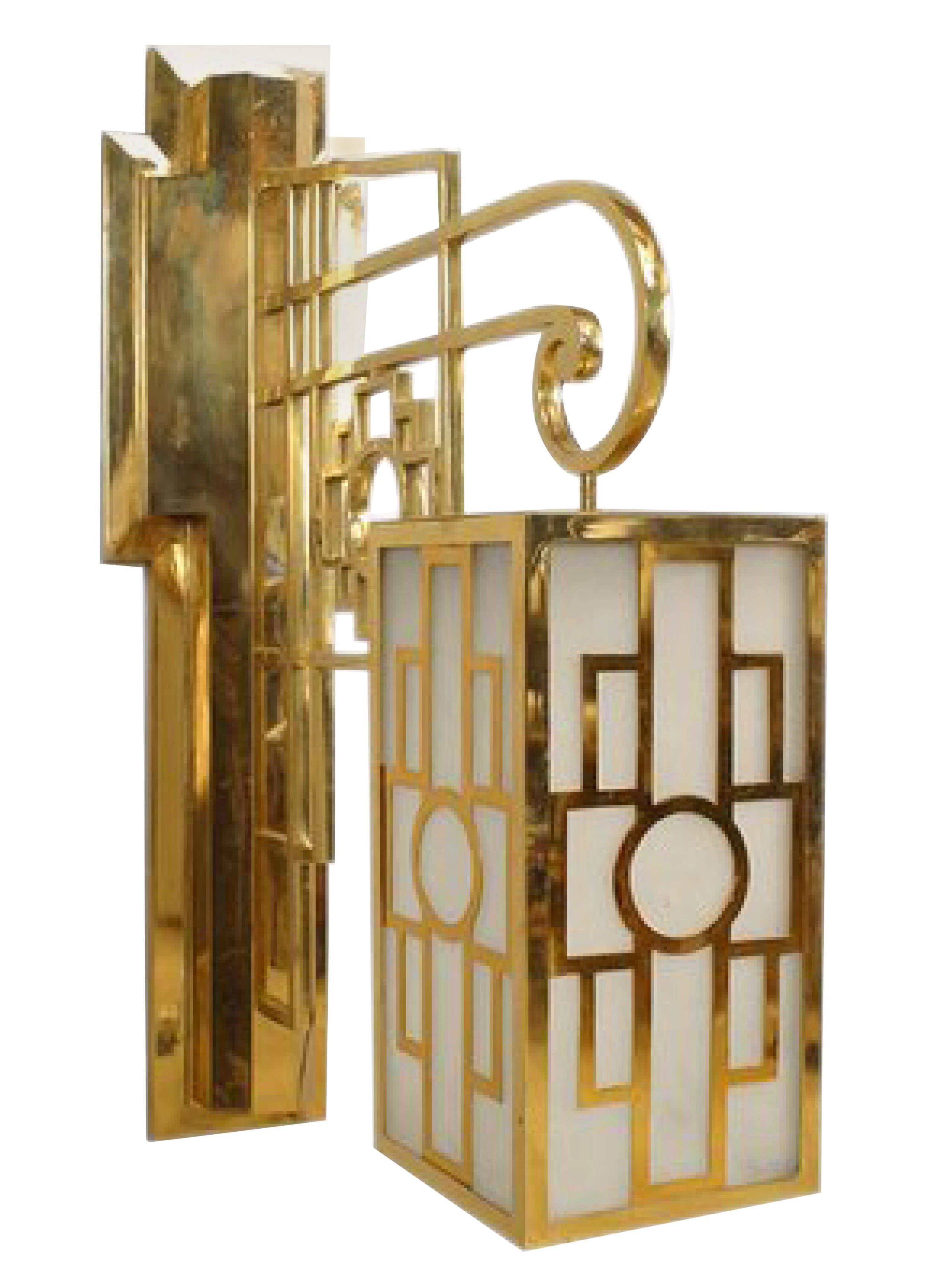 Lighting sconces mid century french brass 057863