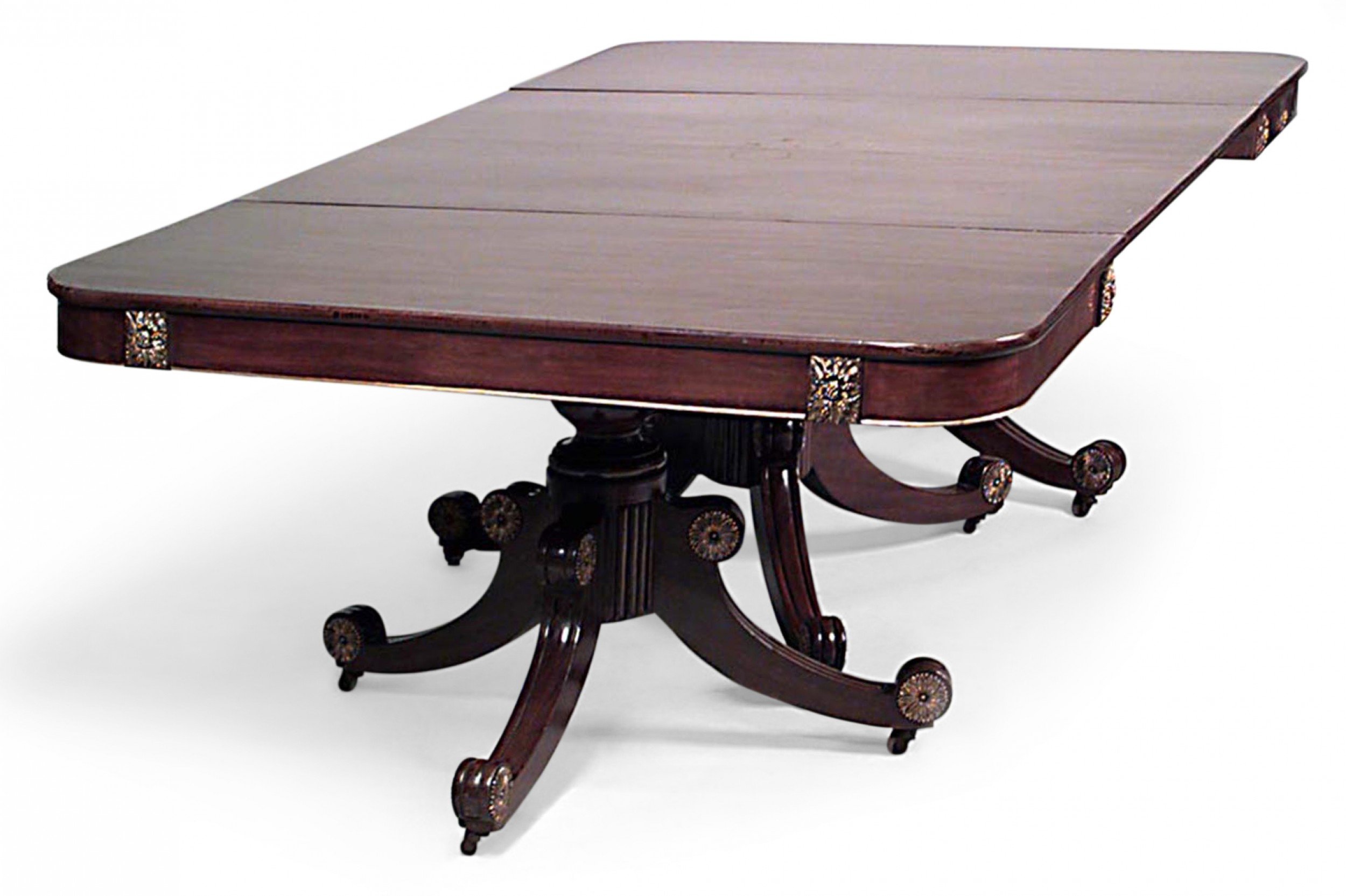 English late regency ormolu mahogany dining table