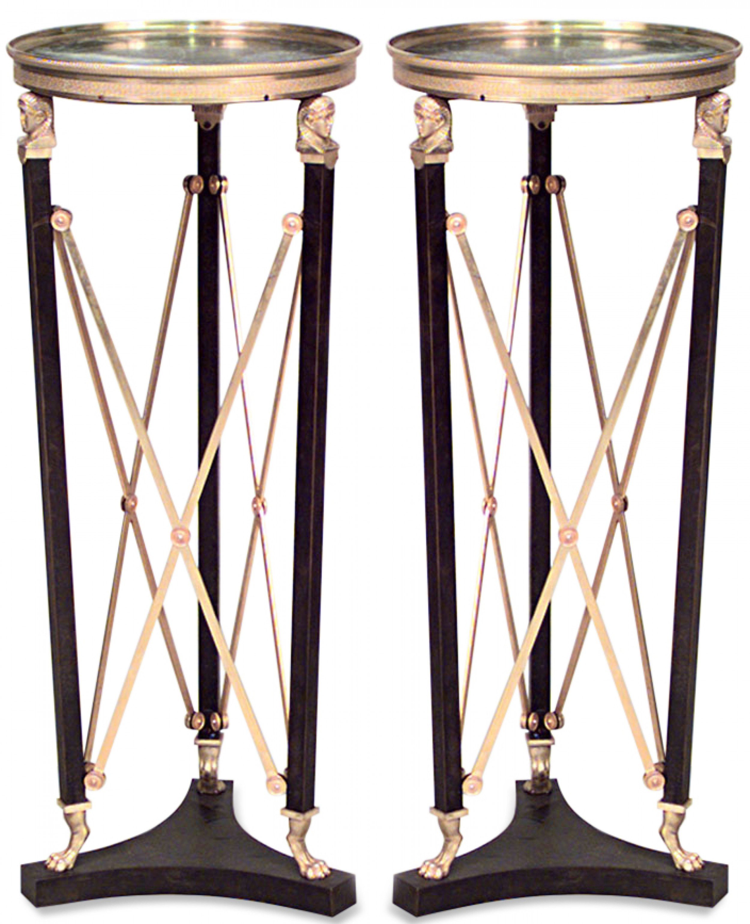 Pair french empire bronze pedestals