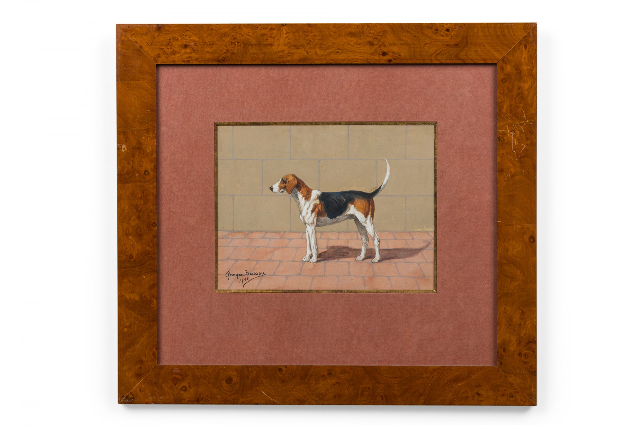 Georges busson art deco beagle watercolor 1
