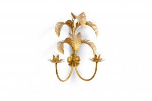 Italian mid century gilt palm wall sconce