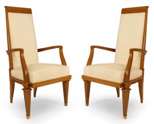 French white muslin arm chairs