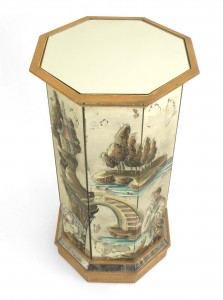French mirrored chinoiserie pedestal