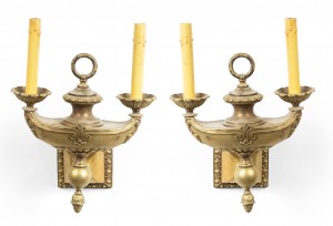 American victorian gilt bronze wall sconces