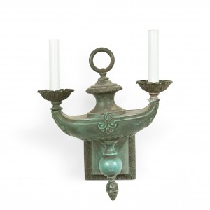 American victorian patinated bronze wall sconce