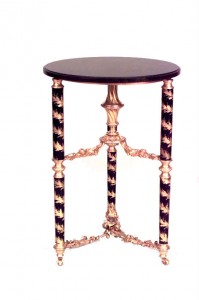 French victorian bronze dore and blue porcelain end table