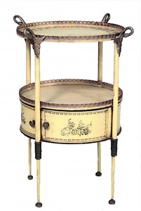 Italian neo classic painted tole tray end table 1