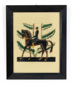 French equestrian glass wall plaque