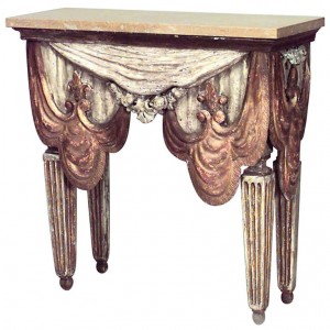 Italian venetian style painted and gilt console table