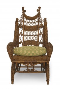 American victorian wicker woven rocking chair