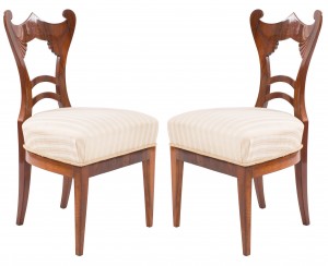 Austrian biedermeier cherrywood side chairs 1
