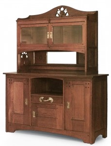 French arts and crafts oak cupboard