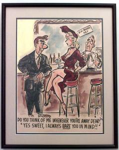 Paintings art cartoon mid century american watercolor 058803 1