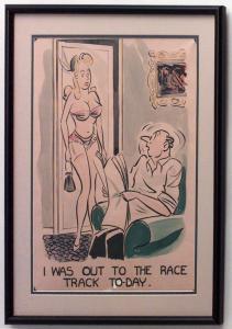 Paintings art cartoon mid century american watercolor 058814 1