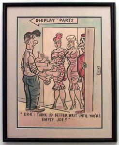 Paintings art cartoon mid century american watercolor 058814a 1