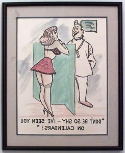Paintings art cartoon mid century american watercolor 058818a 1