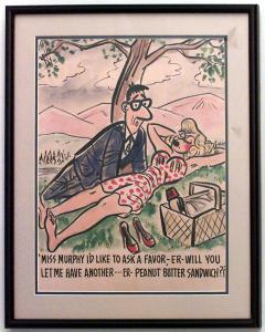 Paintings art cartoon mid century american watercolor 058819a 1