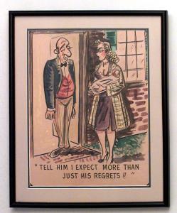 Paintings art cartoon mid century american watercolor 058825 1