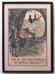 Paintings art cartoon mid century american watercolor 058832