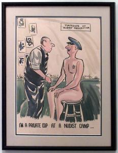 Paintings art cartoon mid century american watercolor 058838a 1