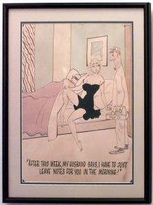 Paintings art cartoon mid century american watercolor 058890 1