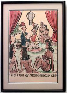 Paintings art cartoon mid century american watercolor 058905 1