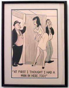 Paintings art cartoon mid century american watercolor 058909 1