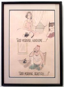 Paintings art cartoon mid century american watercolor 058910 1