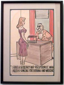 Paintings art cartoon mid century american watercolor 058916 1