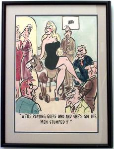 Paintings art cartoon mid century american watercolor 058922 1