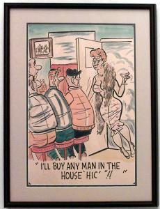 Paintings art cartoon mid century american watercolor 058943 1