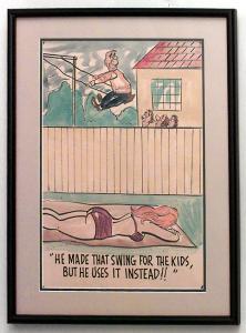 Paintings art cartoon mid century american watercolor 058948 1
