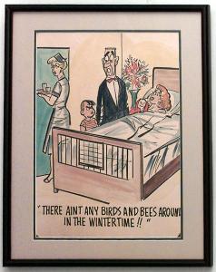 Paintings art cartoon mid century american watercolor 058949 1