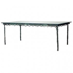 French post war design glass heart dining table 1