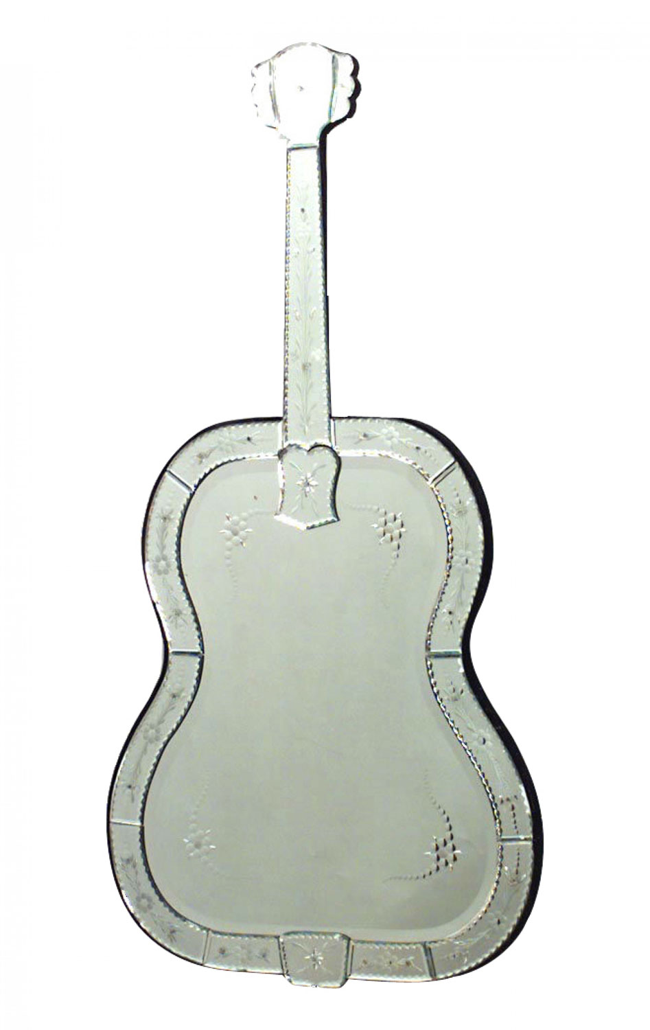 French mid century guitar shaped wall mirror