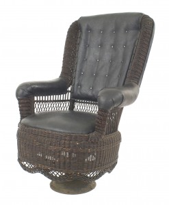American victorian natural wicker swivel chair